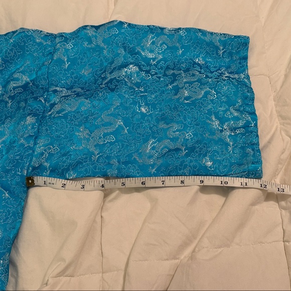 Turquoise Silver,Dragon, Kimono Robe - Picture 4 of 4